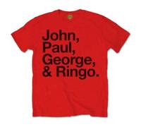 Rock Off officially licensed products The Beatles John Paul George and Ringo T Shirt L Red