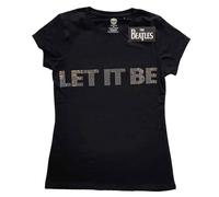 Rock Off officially licensed products The Beatles Let It Be Diamante Skinny Fit T Shirt S Black