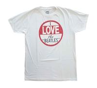 Rock Off officially licensed products The Beatles Vintage I Love The Beatles T Shirt M White