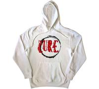 Rock Off officially licensed products The Cure Hoodie Circle Band Logo Official Unisex White Pullover S