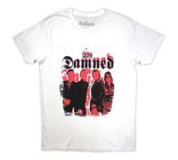 Rock Off officially Licensed Products The Damned Repeat Logo Photo T Shirt XL White