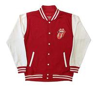 Rock Off officially licensed products The Rolling Stones Varsity Jacket Classic Tongue Logo Official Unisex Red S