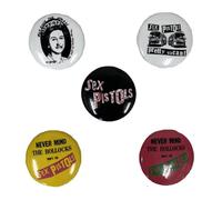 Rock Off Button Badge Pack – The Sex Pistols Never Mind The B**** – Black One Size