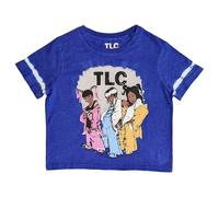 Rock Off officially licensed products TLC Cartoon Group Logo Crop Top T Shirt L Blue