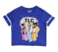 Rock Off officially licensed products TLC Cartoon Group Logo Crop Top T Shirt M Blue