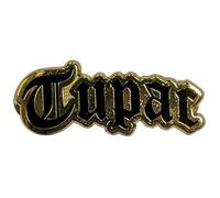 Rock Off officially licensed products Tupac Logo Gold Pin Badge