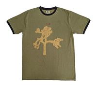 Rock Off officially licensed products U2 Joshua Tree Europe Tour 1987 Ringer T Shirt M Green