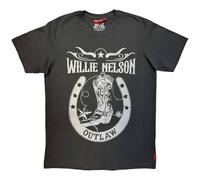 Rock Off officially Licensed Products Willie Nelson Outlaw Rock Off Unplugged T-Shirt in Grey | Size: XL Rock Off officially Licensed Products Grey XL
