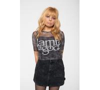 Rock Off officially Licensed Products Women's Band Logo Mesh Crop Top in Black | Size: Small Rock Off officially Licensed Products Black S