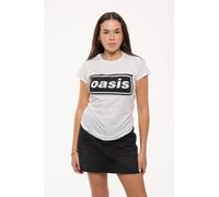 Rock Off officially Licensed Products Women's Decca Band Logo Skinny Fit T-Shirt in White | Size: Small Rock Off officially Licensed Products White S
