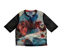 Rock Off officially Licensed Products Women's Slipknot Face & Logo Mesh Crop Top in Black | Size: Small Rock Off officially Licensed Products Black S