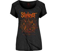 Rockoff Trade Women's Slipknot The Wheel T-Shirt, Black, 10 (Size: Medium)