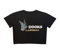 Rock Off officially Licensed Products Women's The Doors LA Woman Crop Top in Black | Size: 2XL Rock Off officially Licensed Products Black 2XL