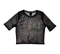 Rock Off officially Licensed Products Women's The Doors Spectrum Mesh Crop Top in Black | Size: 2XL Rock Off officially Licensed Products Black 2XL