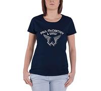 Rock Off Paul McCartney Ladies T-Shirt: Wings Logo (X-Small), Blue, M