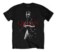 Rock Off Queen Freddie Crown Mens Black T-Shirt (Large)