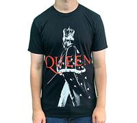 Rock Off Queen Freddie Crown Mens Black T-Shirt (X-Large)