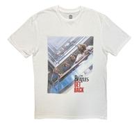 Rock Off The Beatles 'Get Back Poster' (White) T-Shirt (as8, Alpha, s, Regular, Regular)