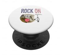 Rock On Cartoon Rock Design for Rockhounds PopSockets Adhesive PopGrip