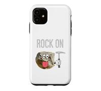 Rock On Cartoon Rock With Geologist Pick Hammer Case for iPhone 11