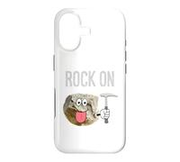 Rock On Cartoon Rock With Geologist Pick Hammer Case for iPhone 17