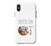 Rock On Cartoon Rock With Geologist Pick Hammer Case for iPhone X/XS