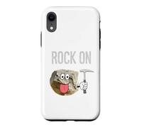 Rock On Cartoon Rock With Geologist Pick Hammer Case for iPhone XR