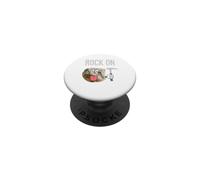 Rock On Cartoon Rock With Geologist Pick Hammer PopSockets Adhesive PopGrip