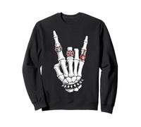 Rock On Hand Skeleton Guitar Rock and Roll Music Lover Sweatshirt