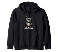 Rock On Quokka with Sunglasses Funny Animal Music Lover Zip Hoodie
