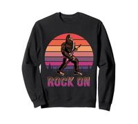 Rock On Retro Bigfoot With Guitar Sasquatch Bigfoot Believer Sweatshirt
