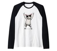 Rock On Sheep Sunglasses Party Fun Raglan Baseball Tee