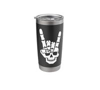 Rock On Skeleton Hand Funny Devil Horns Spooky Halloween Stainless Steel Insulated Tumbler