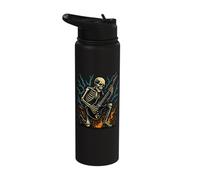 Rock On Skeleton Hand Guitar Electric Skull Rock Band Stainless Steel Insulated Water Bottle