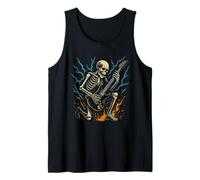 Rock On Skeleton Hand Guitar Electric Skull Rock Band Tank Top