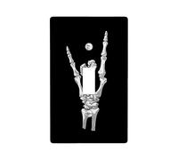 Rock On Skeleton Hand Light Switch Cover Plate/Outlet Covers, Black Gothic Design for Halloween Decor, Thermoplastic Wall Plates, Standard Size Single Toggle