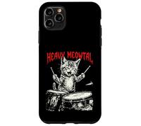 Rock On Vintage Drummer Cat 80s Band Style Case for iPhone 11 Pro Max