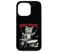 Rock On Vintage Drummer Cat 80s Band Style Case for iPhone 13 Pro