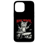 Rock On Vintage Drummer Cat 80s Band Style Case for iPhone 13 Pro Max