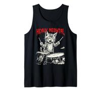 Rock On Vintage Drummer Cat 80s Band Style Tank Top