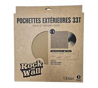 Rock On Wall - 33T Vinyl Hard Card Sleeve - 300gsm Cardboard Case with 3mm Reinforced Back - Replacement LP Vinyl Record Cover and Inner Pocket