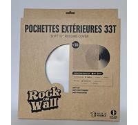 Rock on Wall Pochettes Extérieures Vinyle 33T - PE Recycled 80 Microns - Made in France - Lot de 100