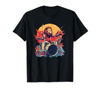 Rock On with This Cool Drumming Lion Costume T-Shirt