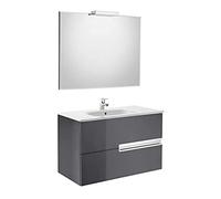 Rock - Pack (Vanity Base Mirror and Wall Light) - Victoria-N Series, Grey Anthracite