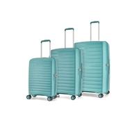 Rock Palma Set of 3 Hard Shell Suitcase in Black - Lightweight Expandable Luggage with 360° Spinner Wheels & TSA Combination Lock - Small, Medium & Large (Seafoam)