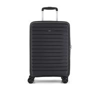 Rock Palma Small Cabin Hard Shell Suitcase in Black - Lightweight Expandable Luggage with 360° Spinner Wheels & TSA Combination Lock - 55x36x20cm, 32L