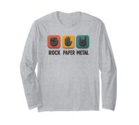 Rock Paper Metal - Funny Hand Sign, Rock Music Game Long Sleeve T-Shirt