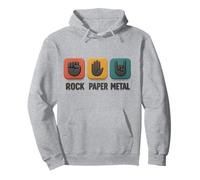 Rock Paper Metal - Funny Hand Sign, Rock Music Game Pullover Hoodie