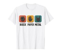 Rock Paper Metal - Funny Hand Sign, Rock Music Game T-Shirt