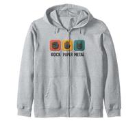 Rock Paper Metal - Funny Hand Sign, Rock Music Game Zip Hoodie